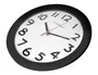 Q-connect Reloj de Pared Redondo 30 cm Marco Negro con Números Grandes Fácil Lectura Plástico Oficina