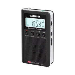 Aiwa Radio digital portátil RSD-45BK con pantalla LCD, altavoz y auriculares