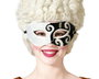 Antifaz Blanco Y Negro Con Relieves Para Máscaras Venecianas - Elegancia y Contraste para Eventos
