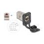 DeLOCK Conector empotrable RJ45 tipo D Cat.6A STP IP66 Plata