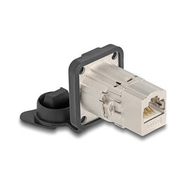 DeLOCK Conector empotrable RJ45 tipo D Cat.6A STP IP66 Plata