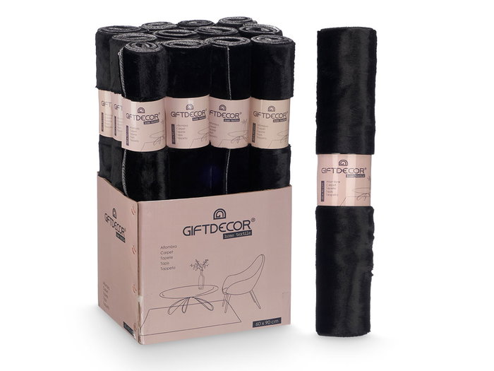 Giftdecor Alfombra Soft Negro 60 x 90 cm (Set de 12)