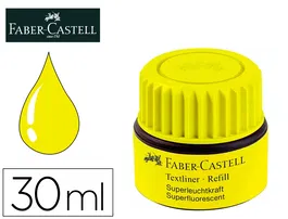 Faber Castell 1549 Bote Tinta Rotulador Textliner Recambio Recarga Amarillo Superfluorescente Base Agua 30 ml