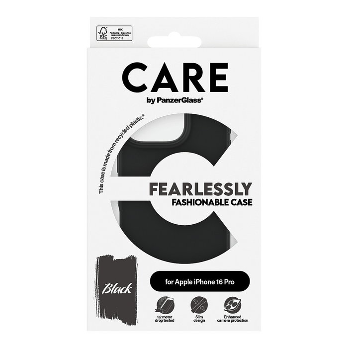 PanzerGlass CARE Case Fashion Black iPhone 16 Pro PanzerGlass CARE Case Fashion Black iPhone 16 Pro