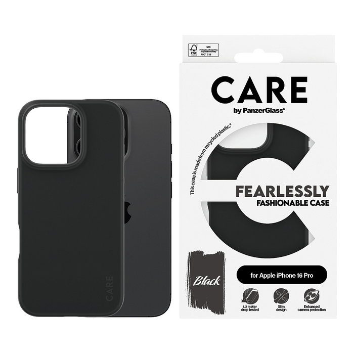 PanzerGlass CARE Case Fashion Black iPhone 16 Pro PanzerGlass CARE Case Fashion Black iPhone 16 Pro