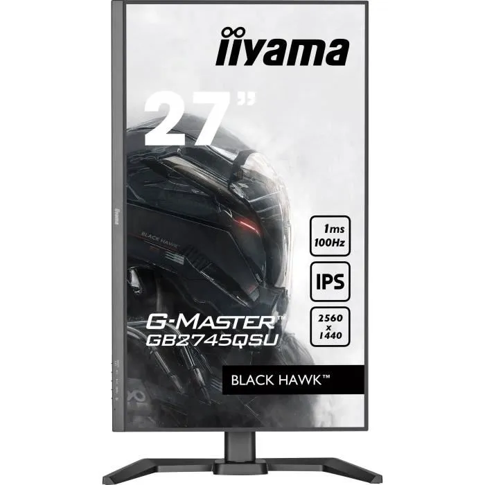 Iiyama GB2745QSU-B2 Monitor 27" QHD IPS 100Hz 1ms HUB HDMI/DP/USB Soporte Ajustable Altavoces Negro