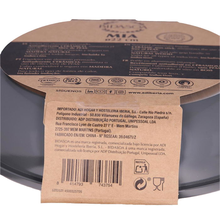 Sartén Aluminio Mia Bidasoa 22 cm (6 Unidades)