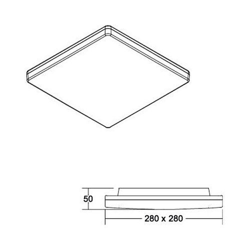 Brumberg 12514073 AB-Downlight BYAM cuadrado blanco 18W IP65