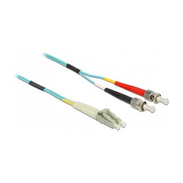 DeLOCK Cable de fibra óptica LC a ST multimodo OM3 0,5 m Aguamarina