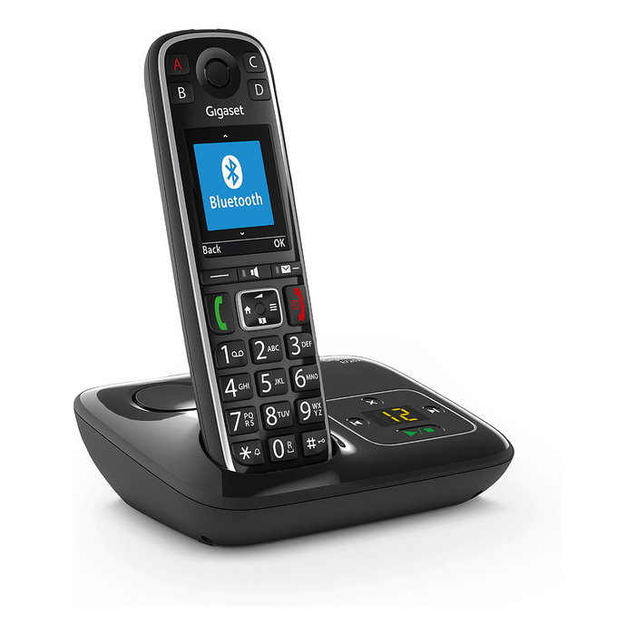 Gigaset E720A Teléfono DECT/Analógico Inalámbrico con Identificador de Llamadas y SMS, Negro, Ideal para Mayores