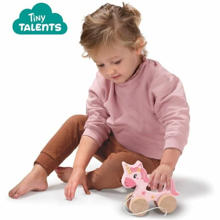 Ses Creative Unicornio de madera 2 en 1 rosa para empujar y tirar