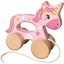 Ses Creative Unicornio de madera 2 en 1 rosa para empujar y tirar