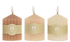 DKD Home Decor Vela Led Basicos Blanco Crudo 7 x 12 x 7 cm (6 Unidades)