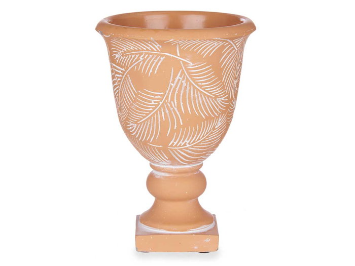 Ibergarden Copa Terracota Mediana Hojas 13 x 19.5 cm Cemento Marron (Set de 8)