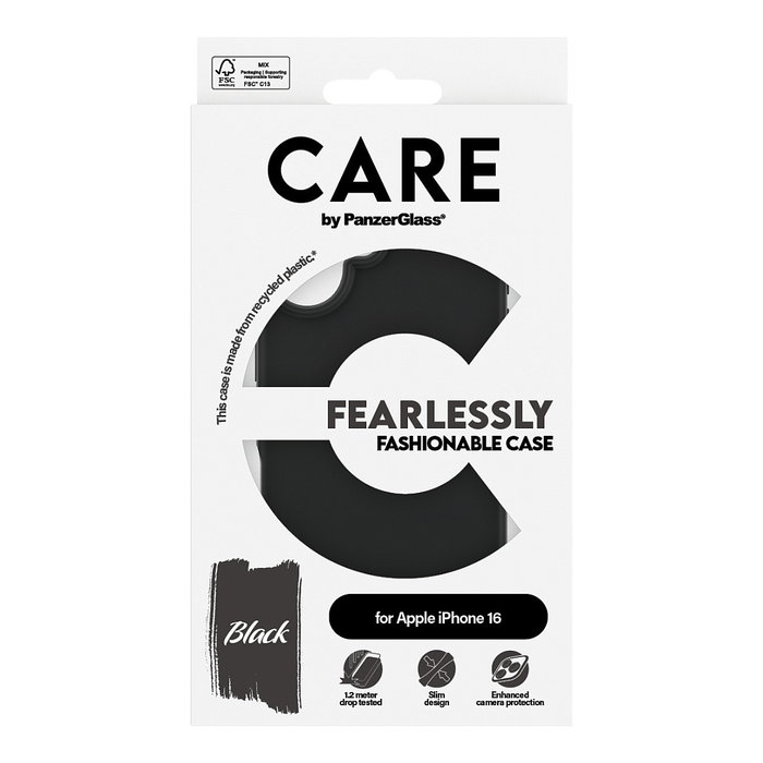 PanzerGlass CARE Case Fashion Black para iPhone 16