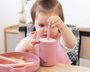 KioKids Vaso de Silicona Rosa con Pajita para Bebé +6 Meses 180ml Ligero Fácil de Agarrar Apto Microondas Lavavajillas Sin BPA