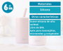 KioKids Vaso de Silicona Rosa con Pajita para Bebé +6 Meses 180ml Ligero Fácil de Agarrar Apto Microondas Lavavajillas Sin BPA