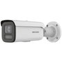 Hikvision Cámara IP Bullet 4MP Smart Hybrid Light ColorVu 2.8-12mm Antivandálica WDR IK10 IP67 12V/PoE Audio Alarma Luz 60m