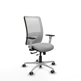 PIQUERAS Y CRESPO Silla de oficina Zulema con mecanismo Sincro/Traslack, Gris claro y Blanco