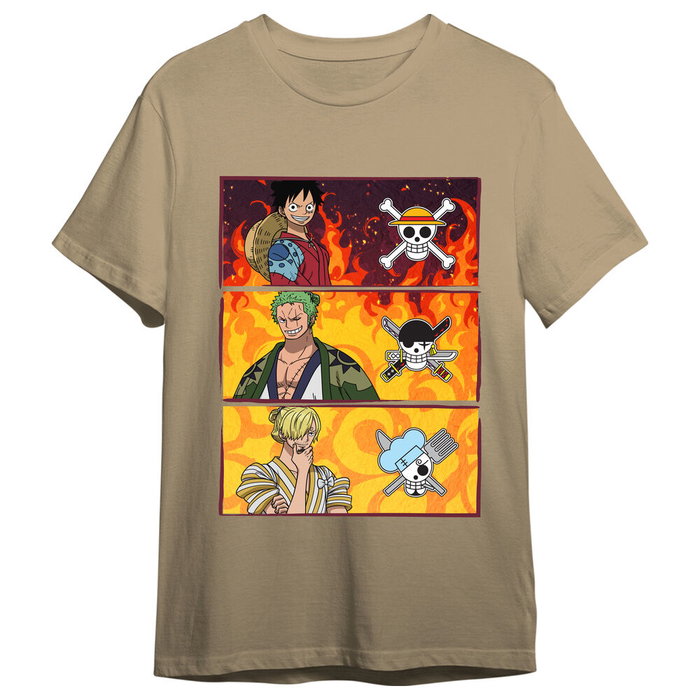 Superplay Camiseta One Piece Monkey D. Luffy, Roronoa Zoro & Sanji Sand Talla M Superplay Camiseta One Piece Monkey D. Luffy, Roronoa Zoro & Sanji Sand Talla M