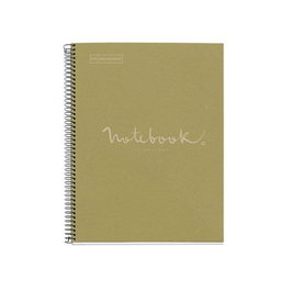 MiquelRius 6091 Cuaderno A4 80 Hojas Reciclado 100% Papel Cuadriculado 5mm Tapa Dura Verde EcoVerde Emotions