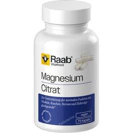 RAAB VITALFOOD Citrato De Magnesio 840 Mg 75 Cápsulas Veganas | Complemento Alimenticio