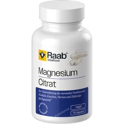 RAAB VITALFOOD Citrato De Magnesio 840 Mg 75 Cápsulas Veganas | Complemento Alimenticio RAAB VITALFOOD Citrato De Magnesio 840 Mg 75 Cápsulas Veganas | Complemento Alimenticio