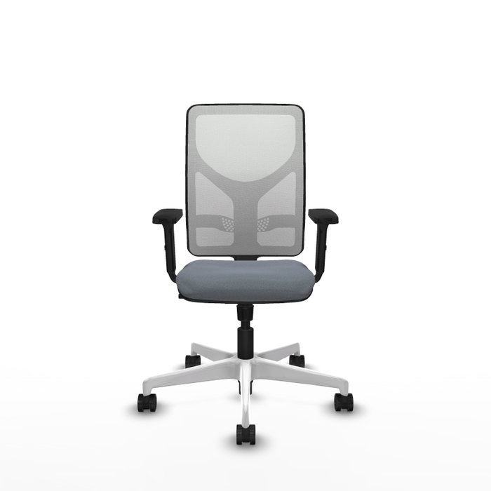 PIQUERAS Y CRESPO Silla de oficina Motilla con mecanismo Sincro, Gris y Blanco