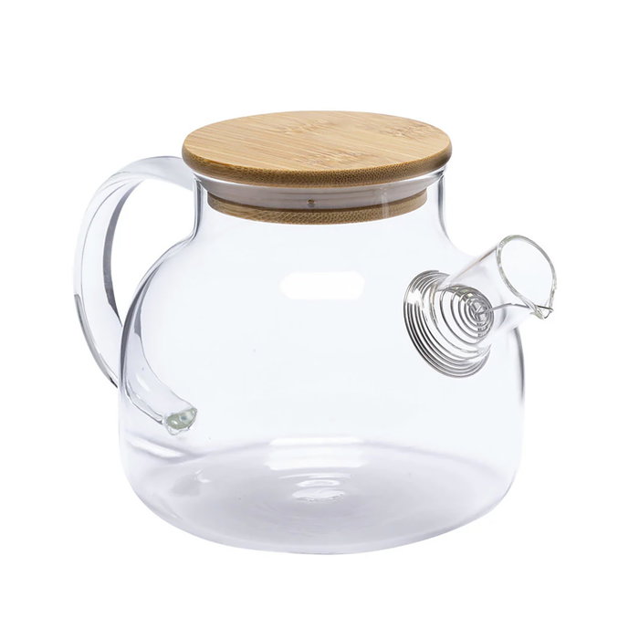 La Mediterranea Tetera Boro Tapa Bambú 1L con dimensiones 15,2 x 17,4 x 14,6 cm (12 Unidades)