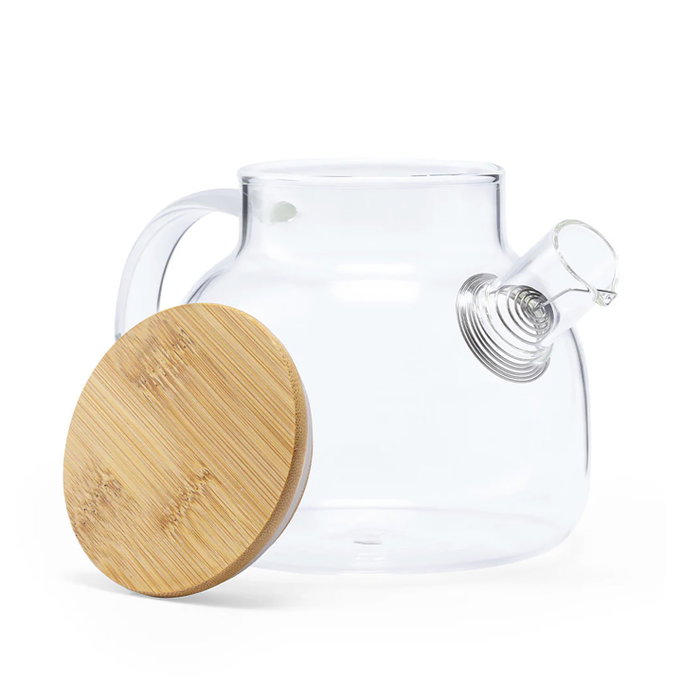 La Mediterranea Tetera Boro Tapa Bambú 1L con dimensiones 15,2 x 17,4 x 14,6 cm (12 Unidades)