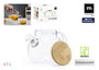 La Mediterranea Tetera Boro Tapa Bambú 1L con dimensiones 15,2 x 17,4 x 14,6 cm (12 Unidades)