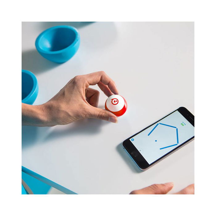 Sphero Sphero Mini Bola Robotica Interactiva, Juguete Educativo STEM con App para Programar y Juegos para Niños de 8+ Años, Incluye Conos y Bolos