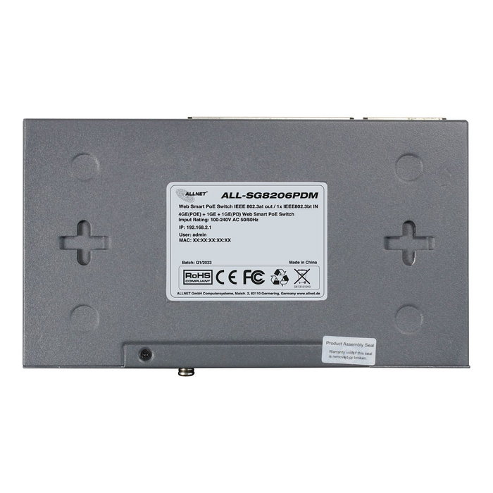 ALLNET ALL-SG8206PDM Switch Gestionado Gigabit Ethernet PoE 6 Puertos Montaje Pared/Escritorio