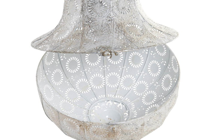 DKD Home Decor Lámpara Techo Árabe Blanca Metálica Etnica 55 x 34 cm