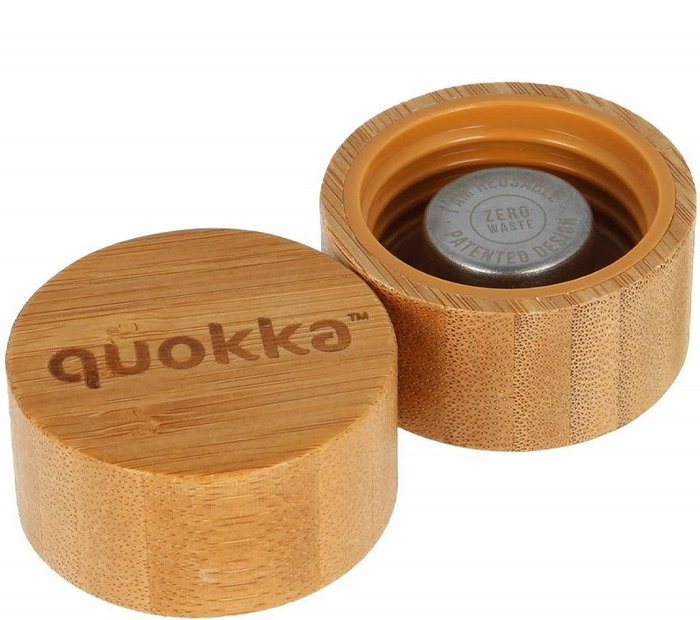 QUOKKA Botella de Cristal 660 ml con Funda de Silicona Flow Neon Green - Recargable, Reutilizable