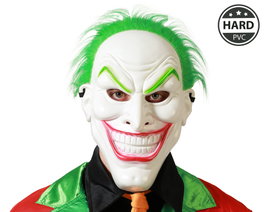 Atosa Máscara de Payaso con Sonrisa Exagerada y Pelo Verde