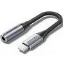 Vention Adaptador de Audio USB-C a Jack 3.5mm Hembra con Chip DAC Profesional, Cable 10cm Gris, Aleación de Aluminio