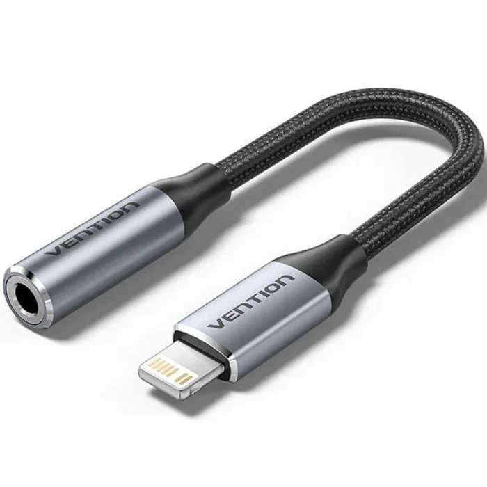 Vention Adaptador de Audio USB-C a Jack 3.5mm Hembra con Chip DAC Profesional, Cable 10cm Gris, Aleación de Aluminio