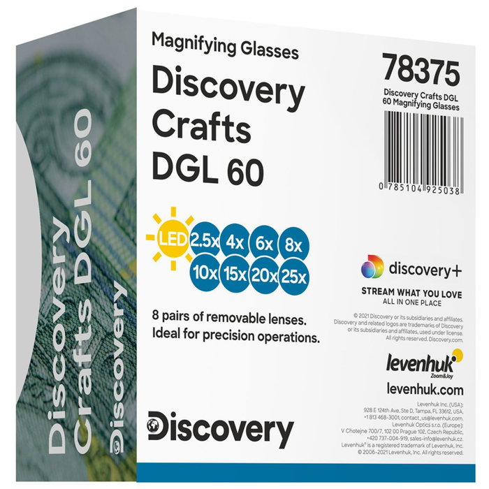 Discovery Crafts DGL 60 Gafas de aumento con lentes intercambiables e iluminación