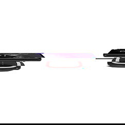 RealPower FreeCharge-10 Cargador Inalámbrico Inteligente con Carga Rápida, 10W, 2A, MicroUSB, Negro/Rosa