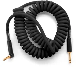 MXR Cable de instrumento en espiral de 4,572 m, negro, acodado/recto