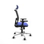 PIQUERAS Y CRESPO Silla de oficina Yunquera con mecanismo Sincro, Azul claro y Negro