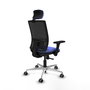 PIQUERAS Y CRESPO Silla de oficina Yunquera con mecanismo Sincro, Azul claro y Negro