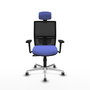PIQUERAS Y CRESPO Silla de oficina Yunquera con mecanismo Sincro, Azul claro y Negro