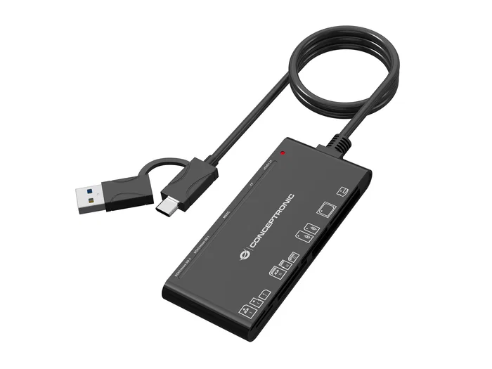 Conceptronic BIAN10B Lector de tarjetas 7 en 1 USB-C y USB-A