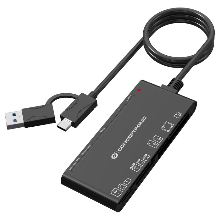 Conceptronic BIAN010B Lector de Tarjetas USB-C/USB-A Negro