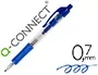 Q-connect Bolígrafo Retráctil con Sujeción de Caucho Tinta Aceite Azul Trazo 0,7 mm