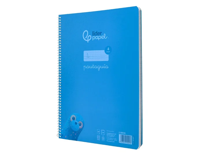 Liderpapel Cuaderno Espiral A4 Pautaguía Azul