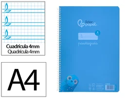 Liderpapel Cuaderno Espiral A4 Pautaguía Azul
