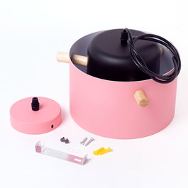 Averie Lámpara Colgante Salmón Madera/Acero E27